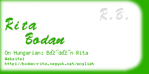 rita bodan business card
